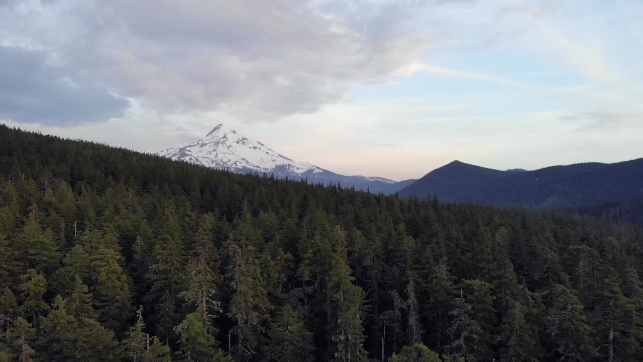 Aerial Drone Shot of Mt. Hood, Oregon