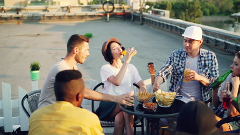 rooftop party with friends