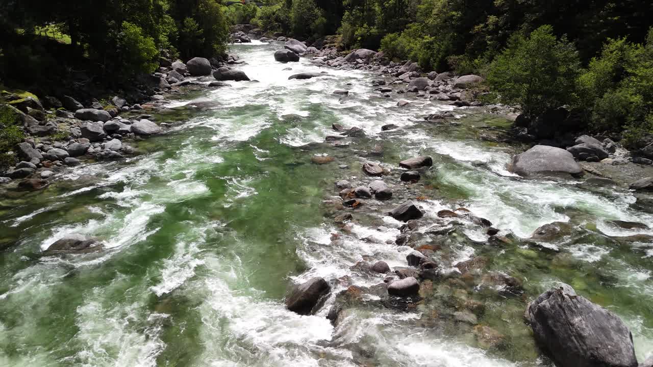 Verzasca river powerfull mountain water stream Switzerland nature outdoor
