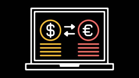 currency exchange line icon animation with alpha