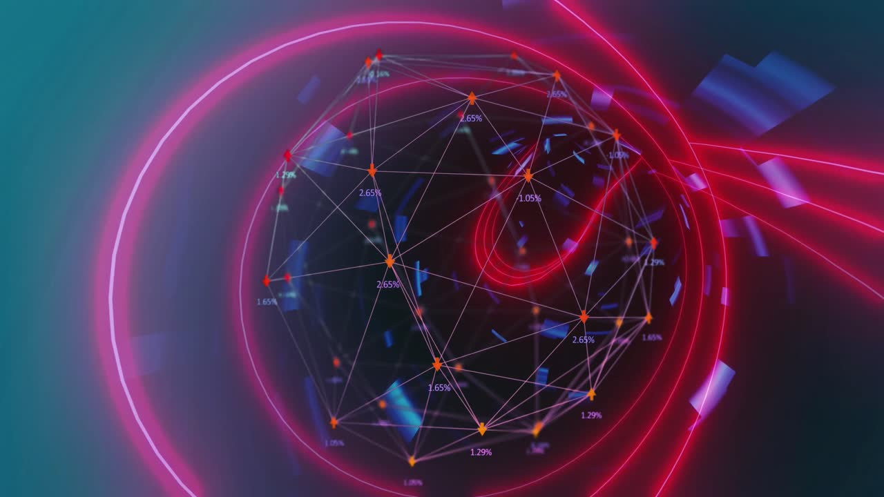 globo de la red de conexiones contra el túnel brillante