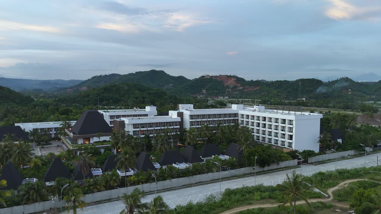 Flyover Merujani Mandalika beach resort hotel on Lombok, Indonesia