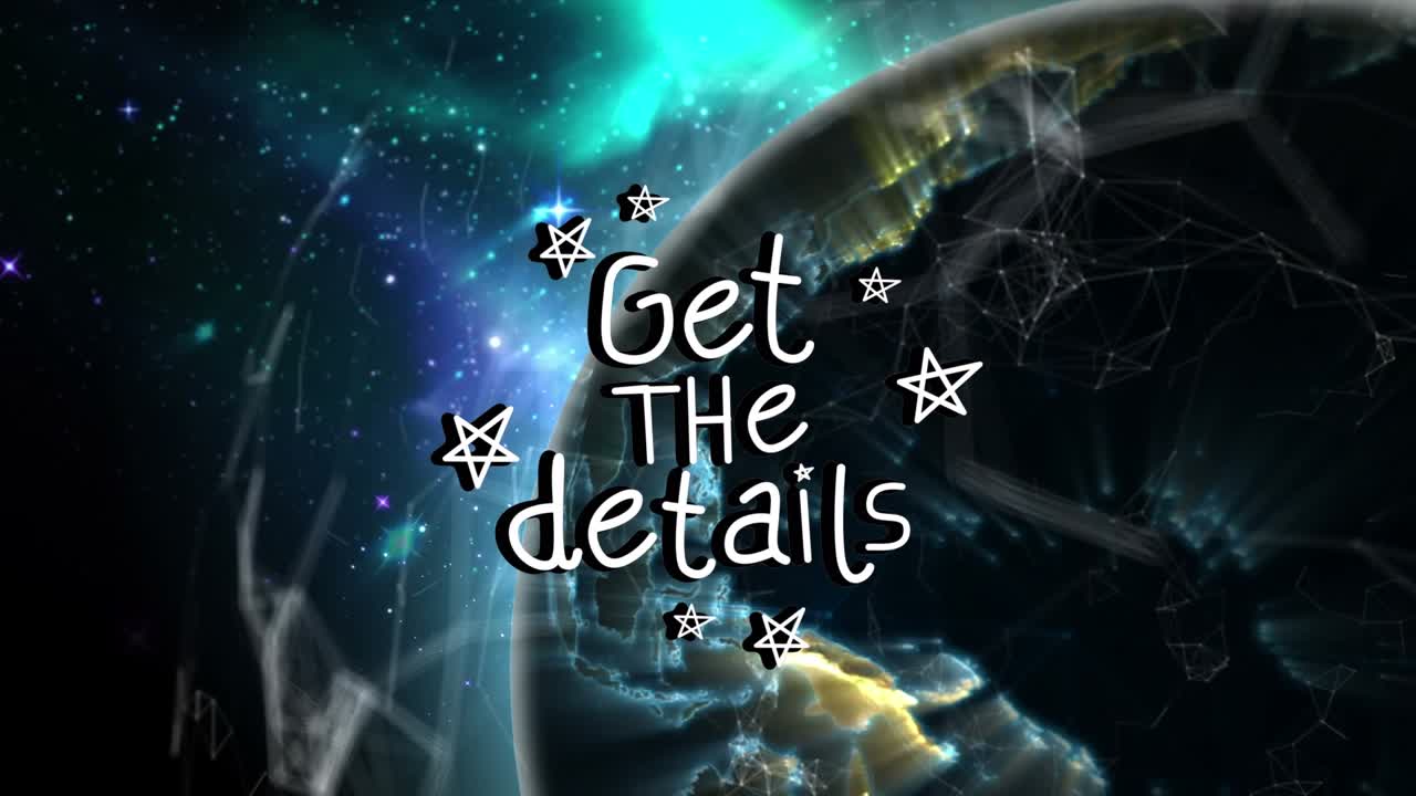 Animation of get the details text over globe