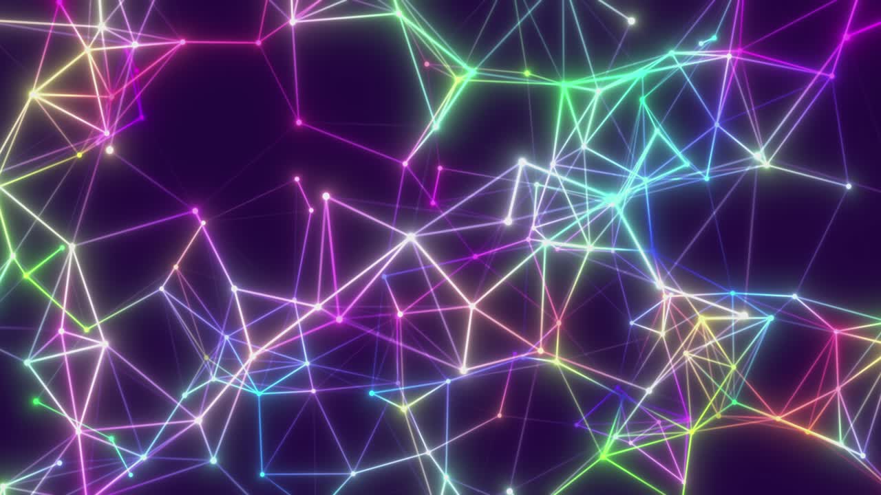 Motion Loop Background Abstract Dynamic Plexus Futuristic Technology. 3d render, seamless loop