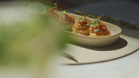 delicious-food-in-fancy-restaurant-close-up-shot,-random-movement-shot