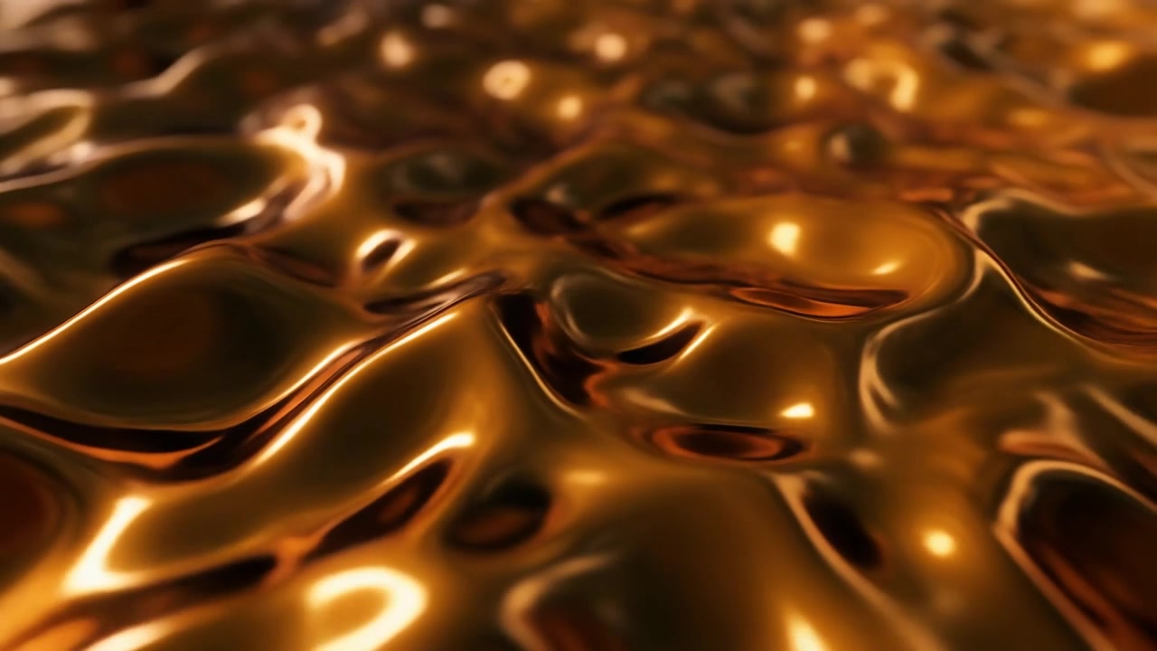 Sfondo astratto di superficie d'oro liquido increspata