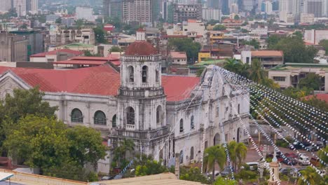 aerial shot of cebu metropolitan cathedral in cebu city, philippines