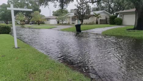 4k drone video of flooding caused by storm surge of hurricane idalia in st