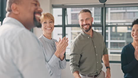 business people, applause and handshake