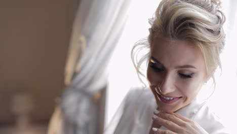 beautiful bride getting ready for her wedding day