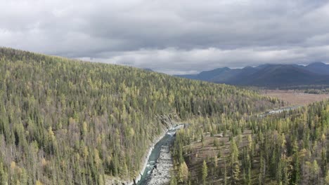 mountain river valley in autumn