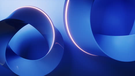 fondo de geometría curva azul, renderización en 3d.