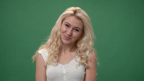 woman  looking straight and smiling