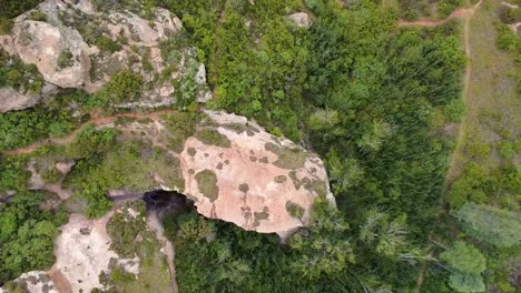 stunning aerial view of a rocky outcrop on a clarens, free state hiking trail. ideal for nature, adventure, and scenic projects