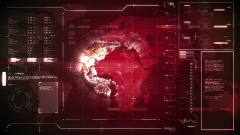 animación del procesamiento de datos en todo el mundo
