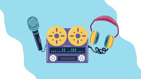 vintage audio recording equipment illustration