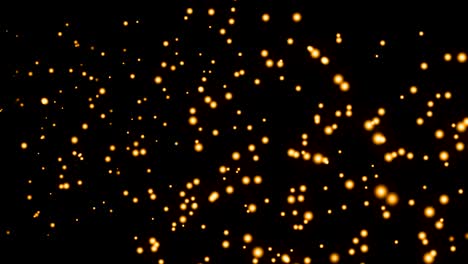 animación de múltiples manchas doradas brillantes de luz que se mueven en movimiento hipnótico sobre un fondo negro
