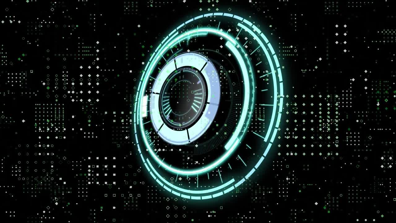 animación de la exploración del alcance y filas de puntos blancos