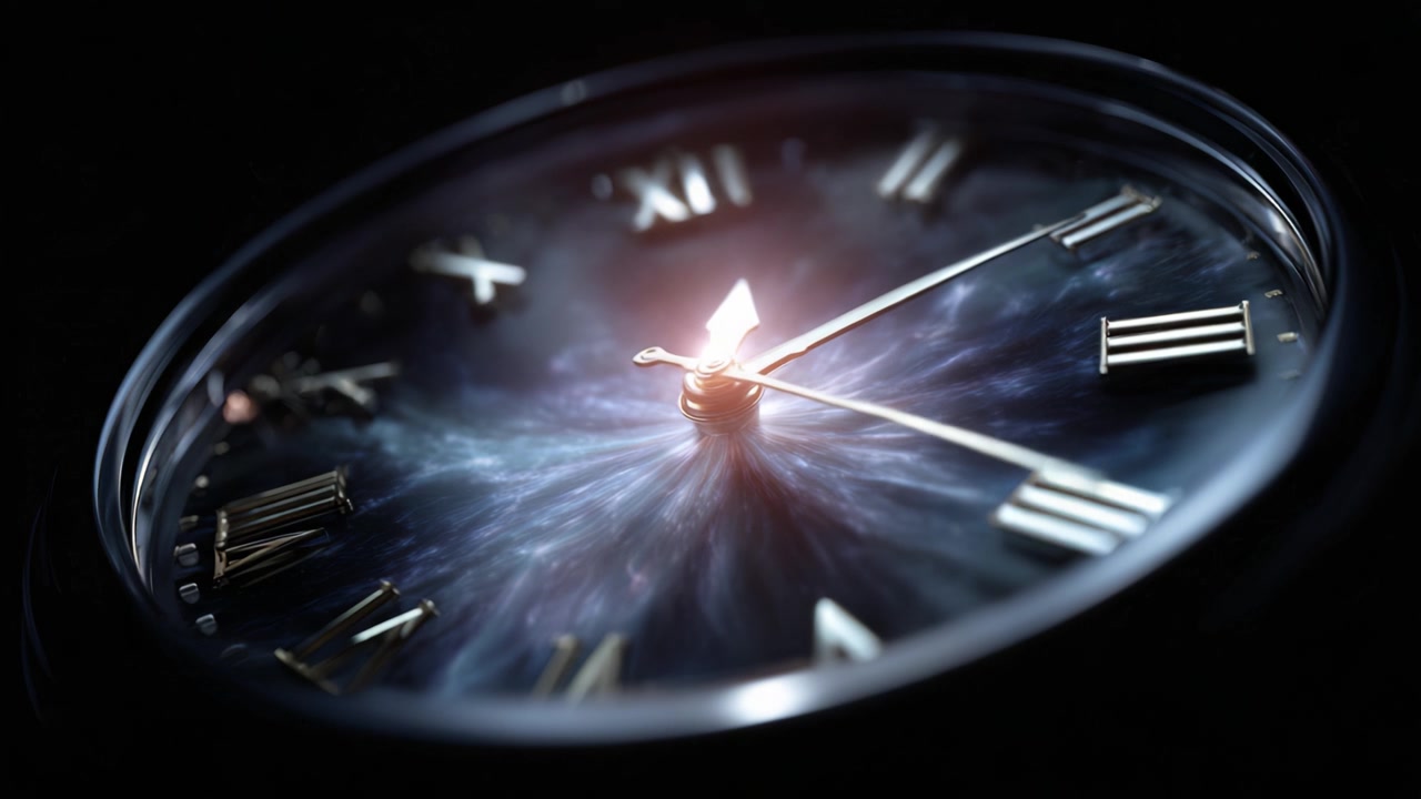 Un Segnatempo che Cattura l'Essenza del Tempo con il suo Design Elegante e Motivi Cosmici, Fondendo il Mistico con il Pratico per Scopi di Misurazione del Tempo.