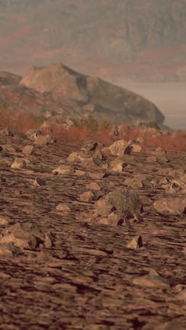 a rugged and rocky landscape in a desert