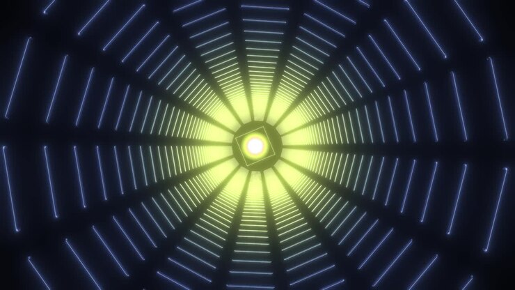túnel de neón brillante