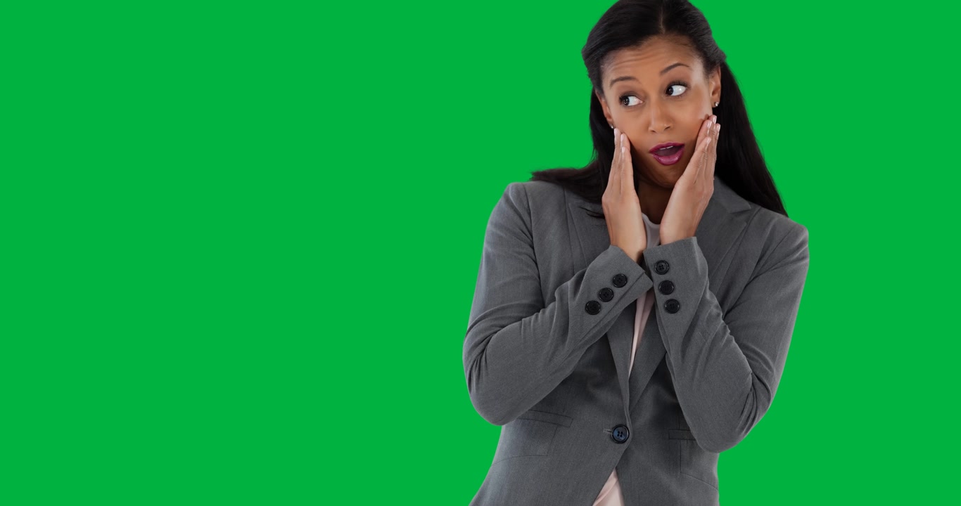 black background expression surprise office business profession businesswoman african american