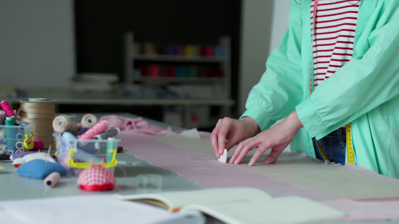 Dressmaker working in her studio.