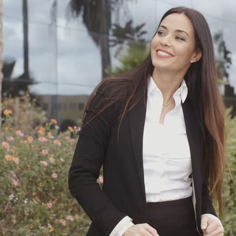 attractive stylish woman waiting for a friend