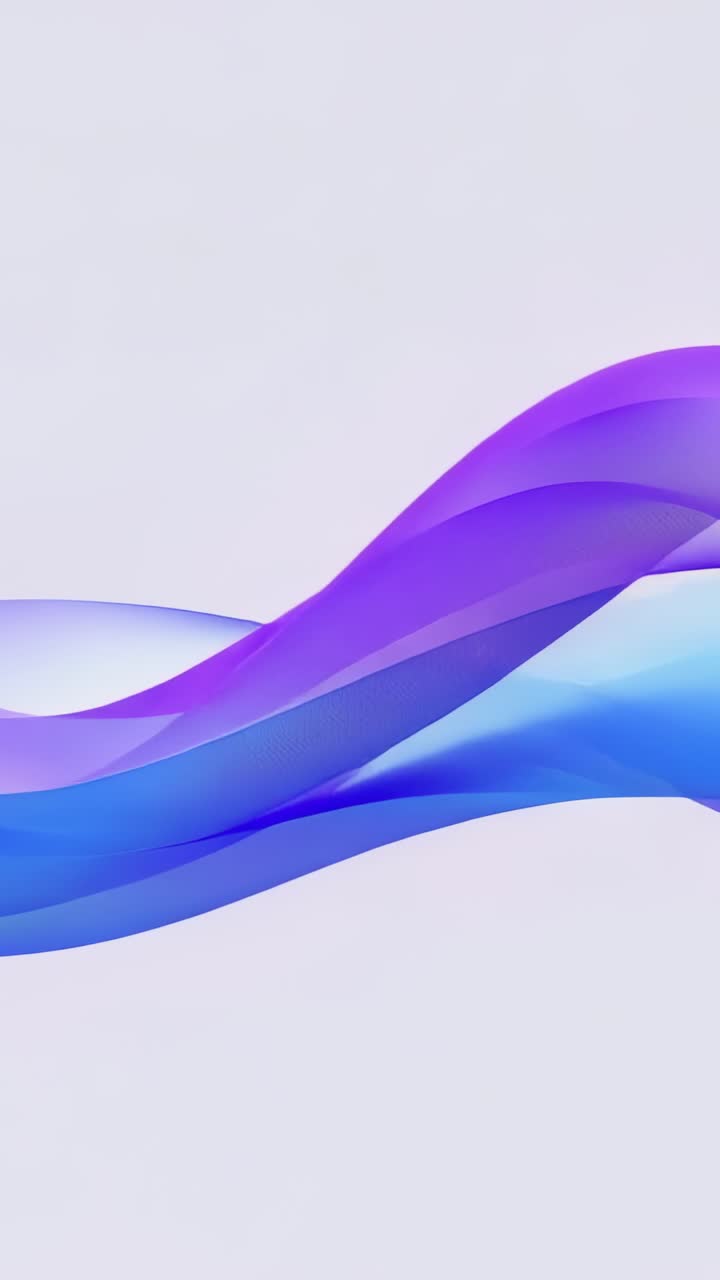 Video verticale: Animazione che inizia con nastri trasparenti viola-blu che si muovono sullo schermo per un movimento sottile.