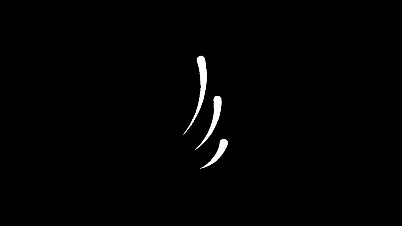 Minimalistisk hvid indlæsningsanimation på sort baggrund