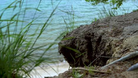 Slow-motion-view-of-seaside-from-clif