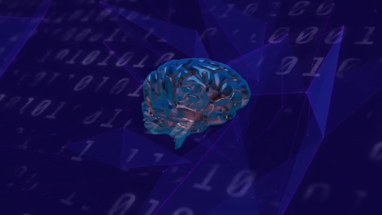 뇌를 통해 데이터 처리의 애니메이션