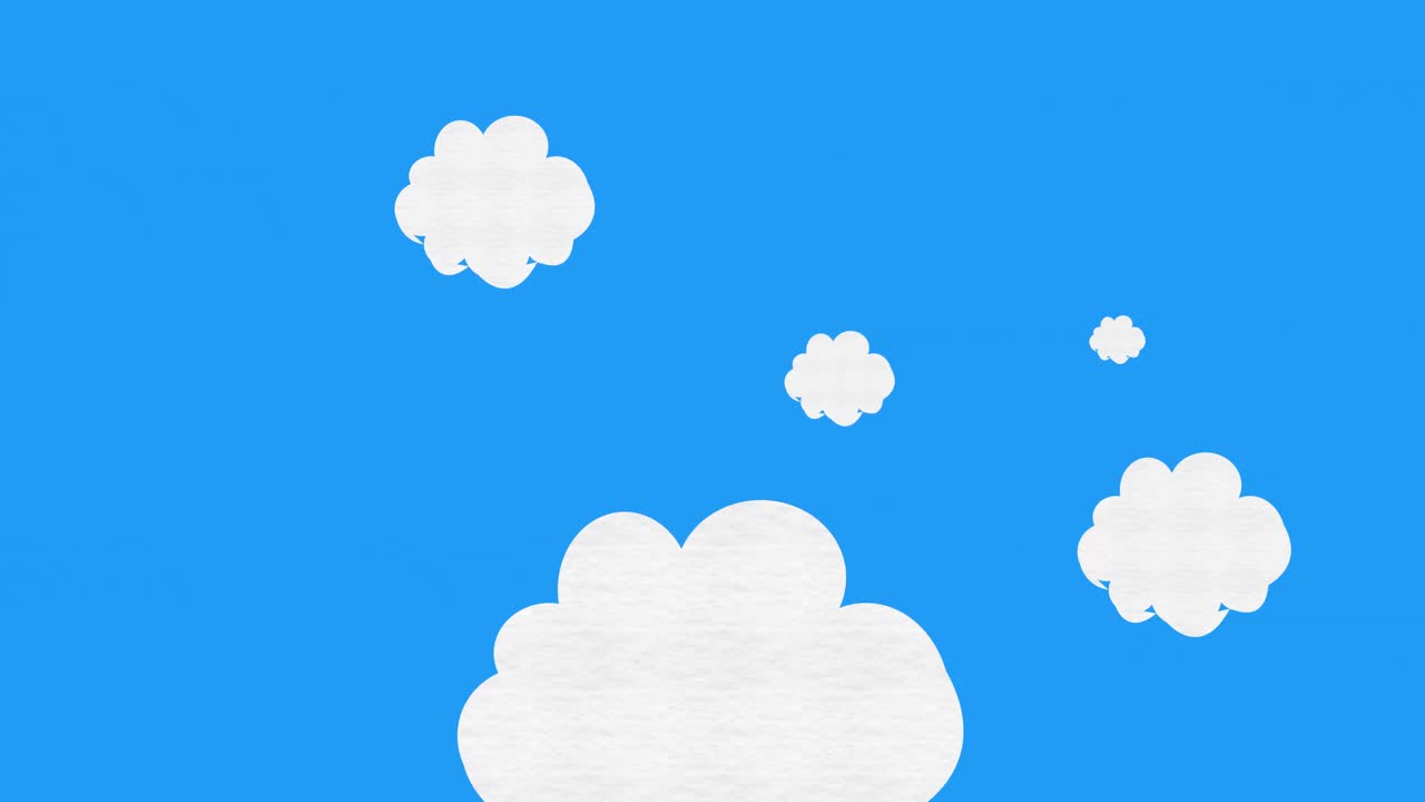 animación de nubes sobre un fondo azul