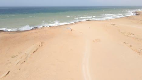 구아지라 반도 해변, 카리브 해, 콜롬비아, 공중 드론, 모래 해변