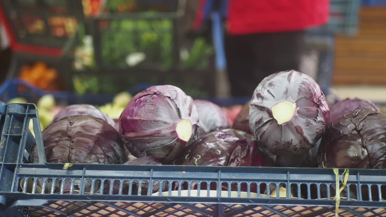 Red Cabbage in a Grocery Store
