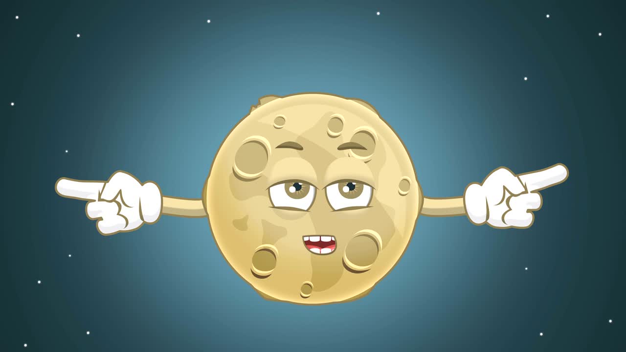 만화 사랑스러운 달 불행한 이중 측면 포인터 얼굴 애니메이션과 함께 알파 매트