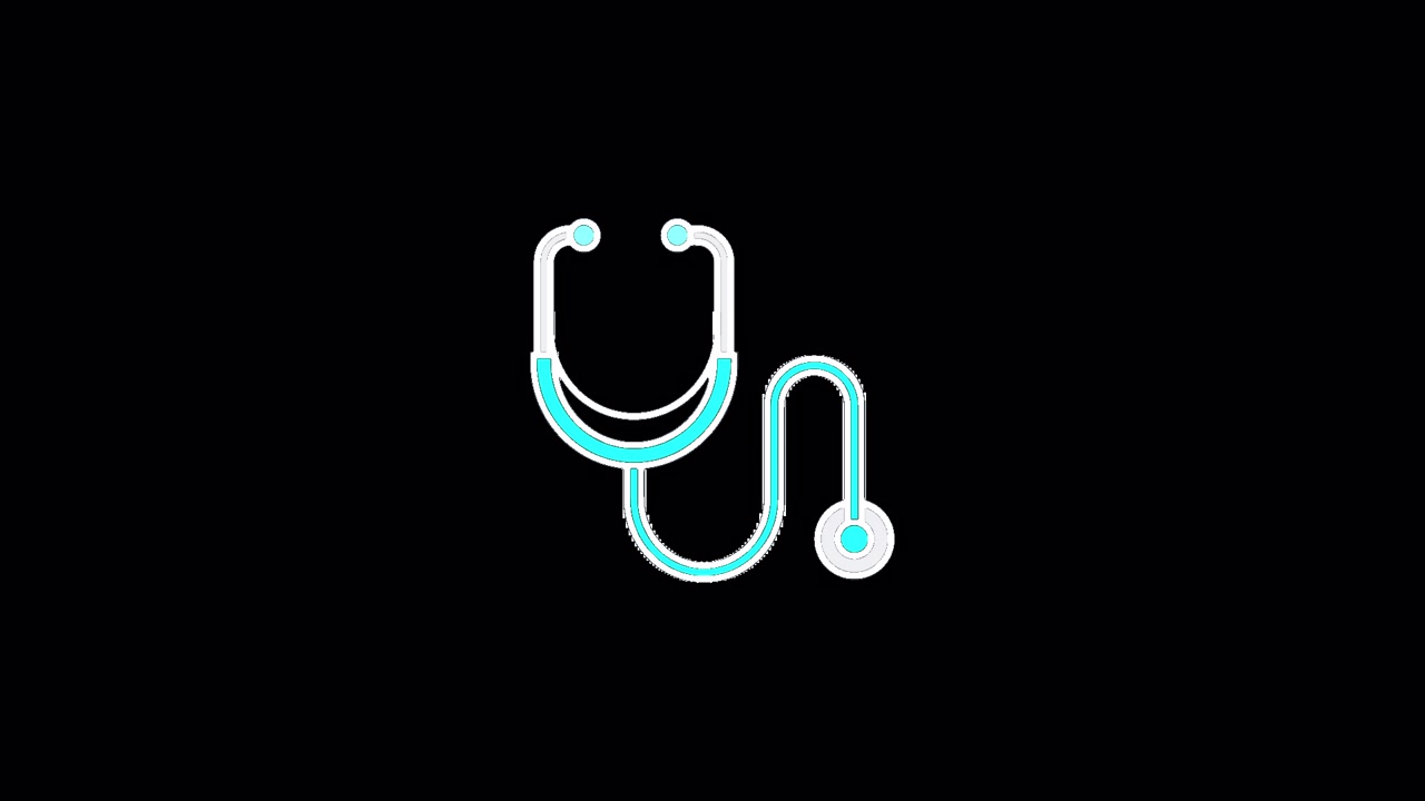 Animated Stethoscope Icon on Black Background