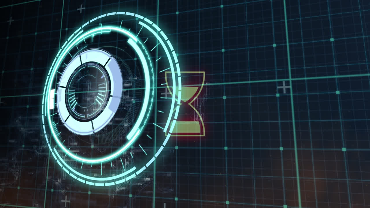 animación del alcance del escaneo sobre la cuadrícula azul