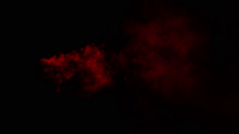 Red mist and blood swirls and flows slowly on a black background. Ideal overlay for bloody horror films, dramatic intros, atmosphere of danger or passion
