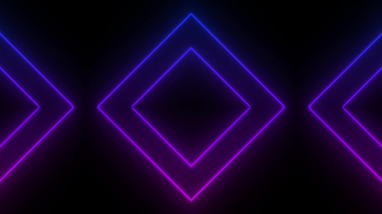 Loop dinamico di linee geometriche neon blu e viola