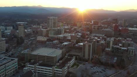 asheville north carolina aerial 4k at sunset drone