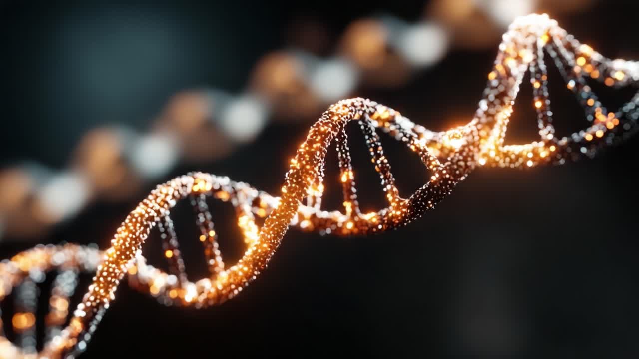 Una rappresentazione visiva mozzafiato dell'elica del DNA: i mattoni della vita catturati in un affascinante spettacolo di luce e struttura