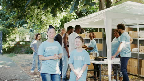 food bank support: mother & daughter