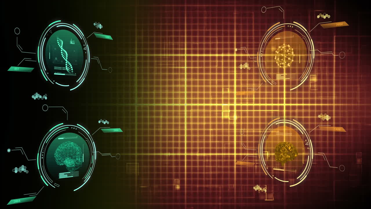 animación del procesamiento de datos médicos a través de la red