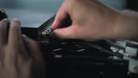 technician installing network cables