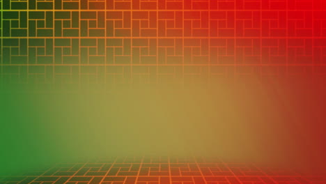 vibrant grid of red, yellow, and green squares