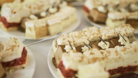 delicious cakes on table