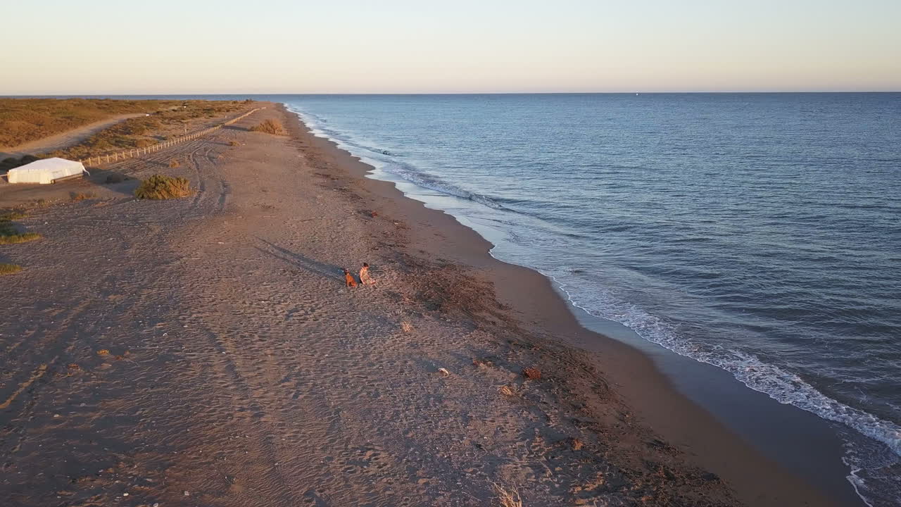 воздушный вид на пляж с людьми и волнами