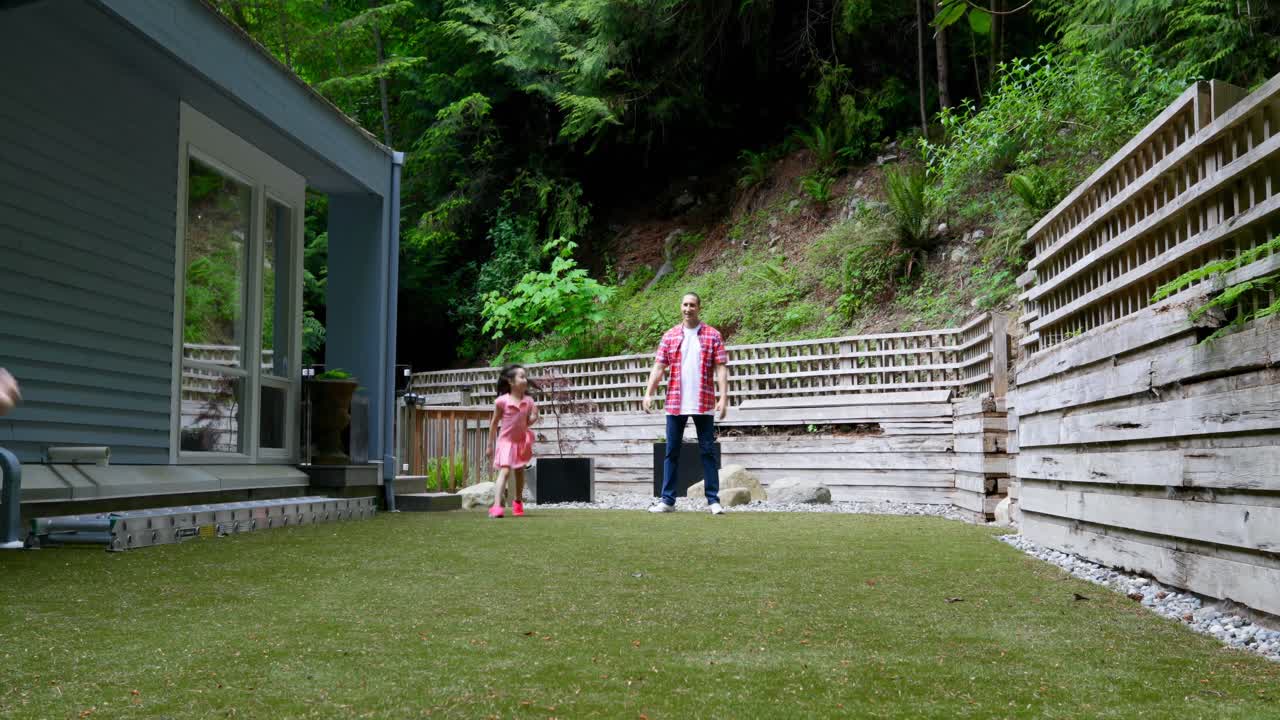 Father playing with his children 4k