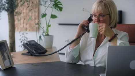 senior woman working in office